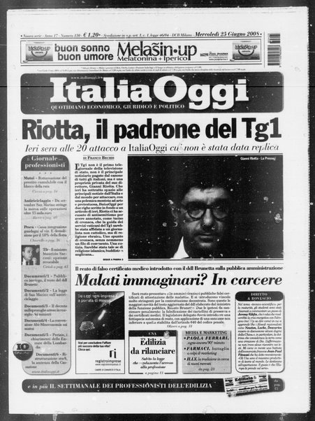 Italia oggi : quotidiano di economia finanza e politica